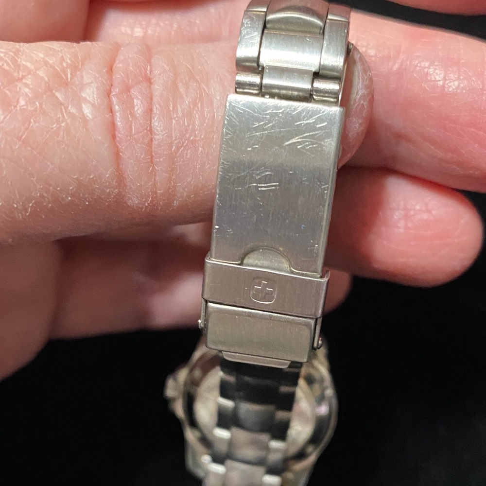 Silver vintage Swiss Military Stainless Steel Watch - Picture 9 of 12